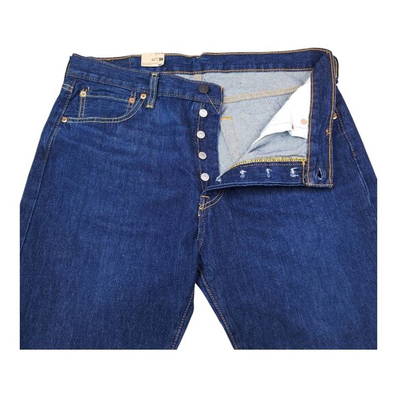 Levis 501 Mens Straight Leg Jeans 36x34 Blue Denim IRREGULAR, No Noticable Flaws - Picture 5 of 13